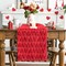 Red Soft Plush Faux Fur Jacquard Heart Table Runner – Valentine’s Day, Seasonal Kitchen & Dining Table Decor for Home Parties, 13 x 72 Inch